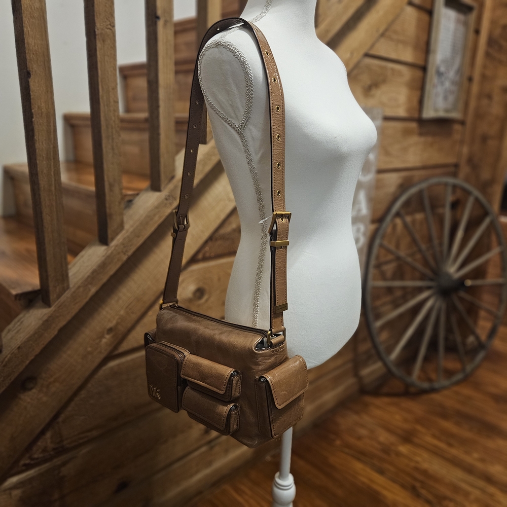 Michael Kors Brown Genuine Leather Luggage Shoulder Bag - Picture 12 of 13